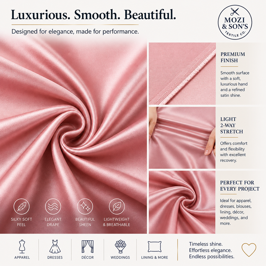 Stretch Charmeuse Satin Fabric