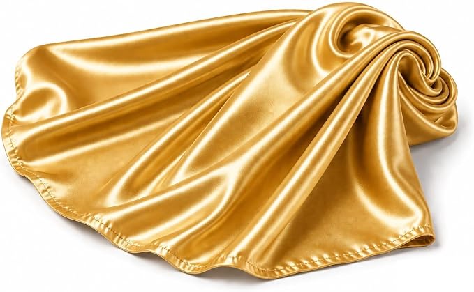 Gold stretch charmeuse satin fabric, draped detail