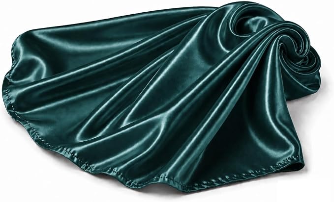 Dark Teal Green stretch charmeuse satin fabric, draped detail