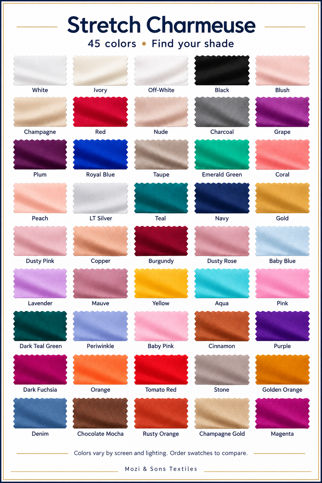 Stretch Charmeuse Satin Fabric