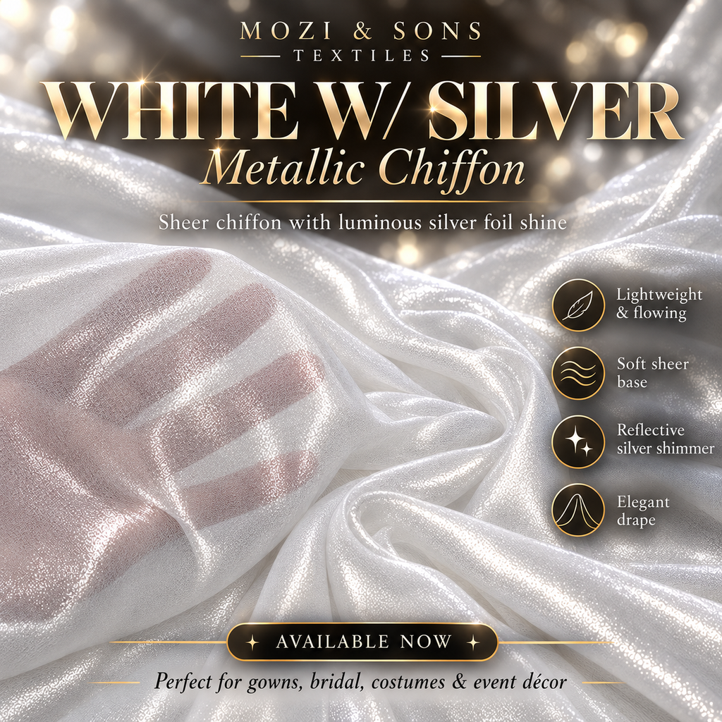 Metallic Foil Chiffon Fabric by the Yard | FAB #21-004
