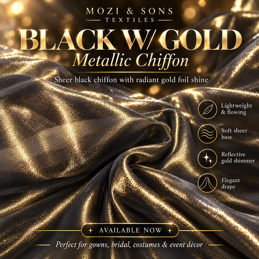 Metallic Foil Chiffon Fabric by the Yard | FAB #21-004
