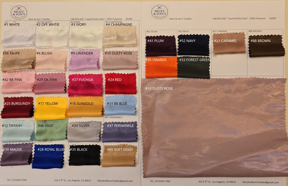 Liquid Satin Fabric by the Yard | 29 Colors | FAB #24-030