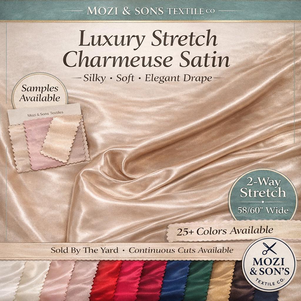Stretch Charmeuse Satin Fabric