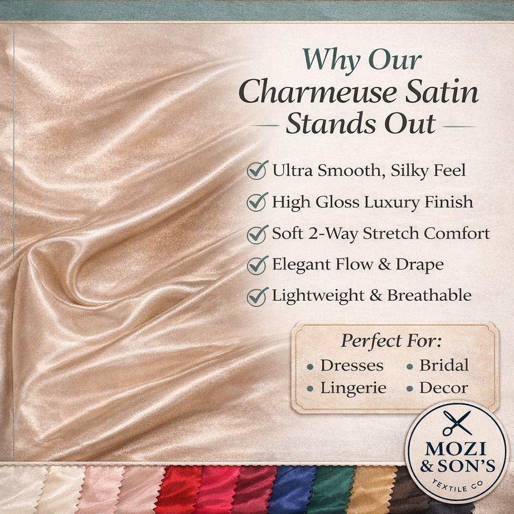 Stretch Charmeuse Satin Fabric