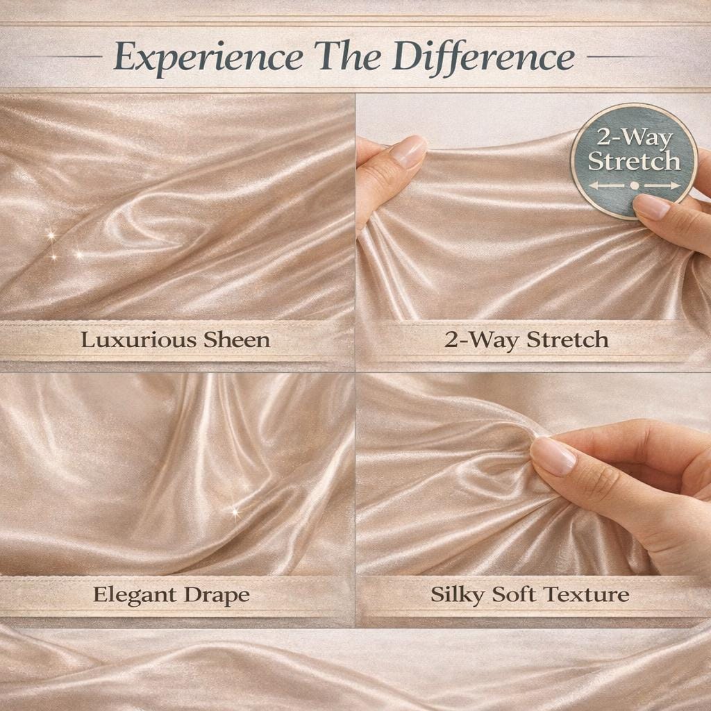 Stretch Charmeuse Satin Fabric