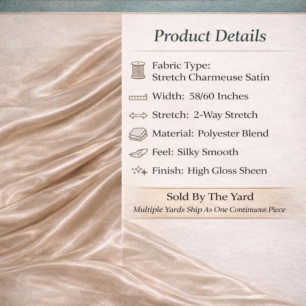 Stretch Charmeuse Satin Fabric
