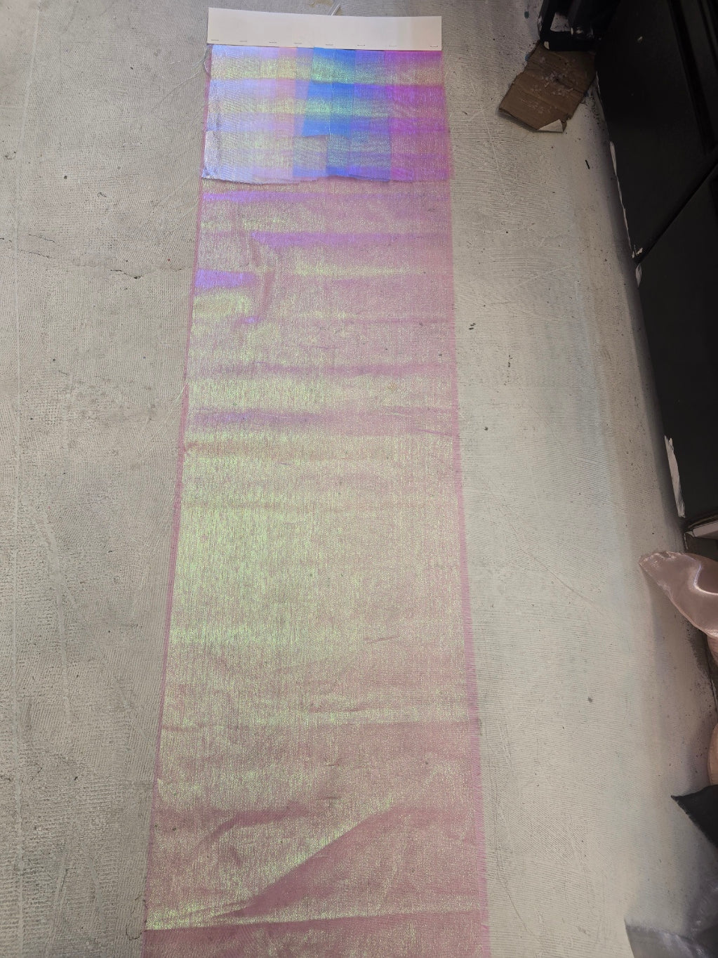 Full-length real Iridescent Metallic Organza fabric