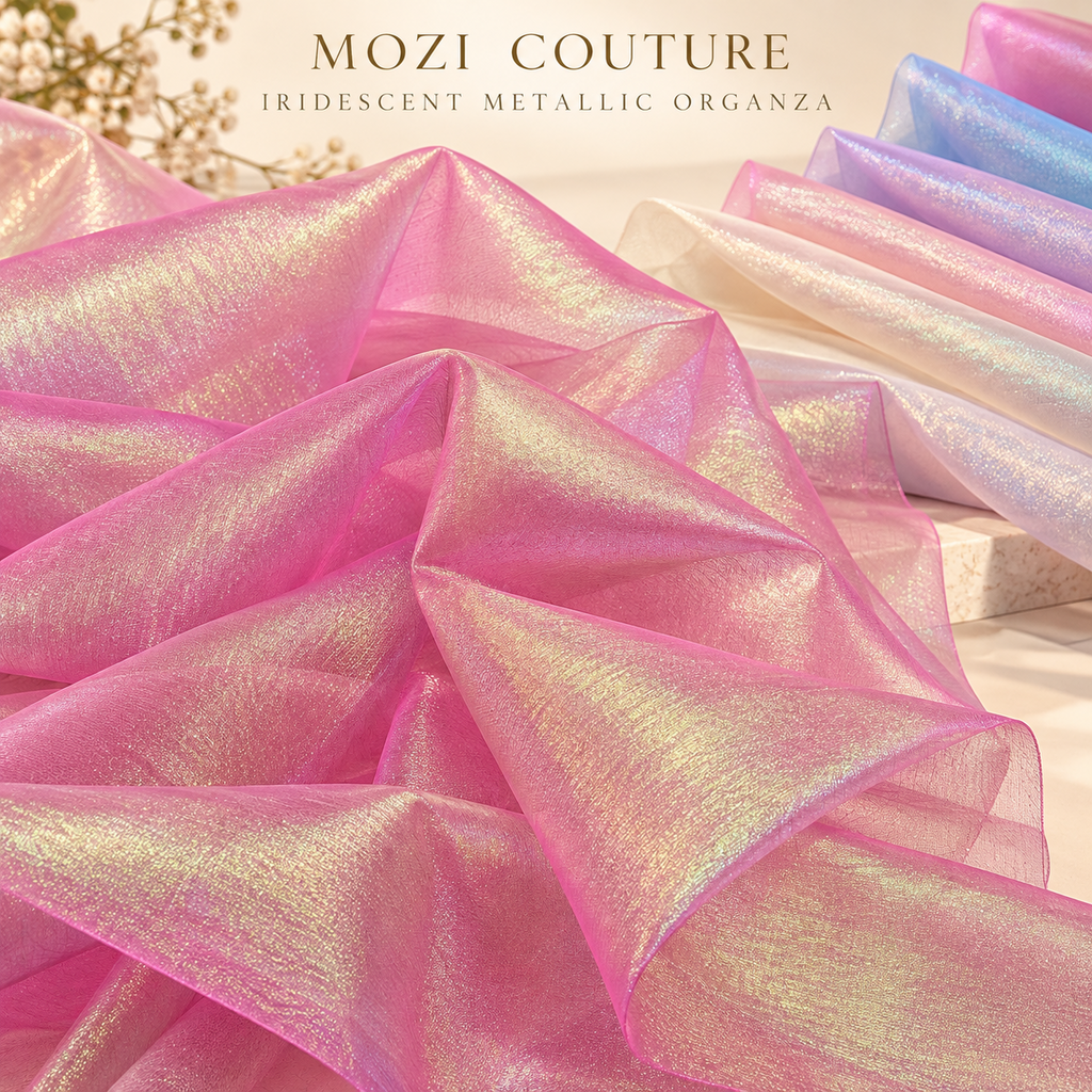 Iridescent Metallic Organza fabric - Mozi Couture hero