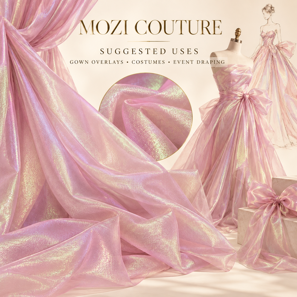 Suggested uses for Iridescent Metallic Organza
