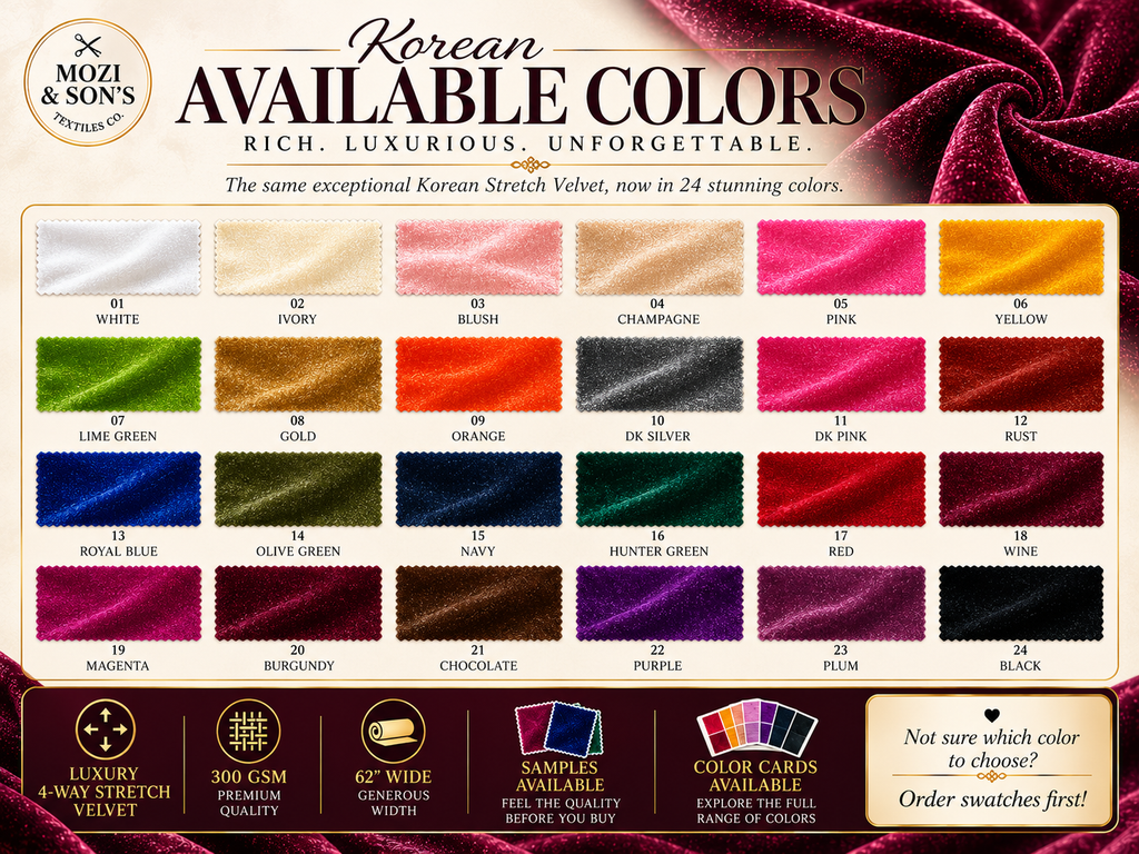 Korean stretch velvet 24-color collection