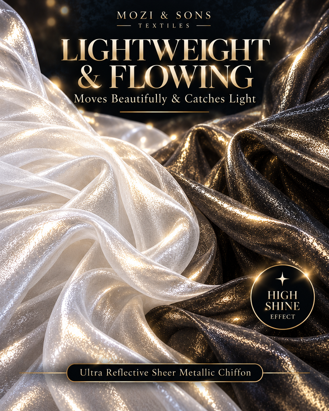 Metallic Foil Chiffon Fabric by the Yard | FAB #21-004