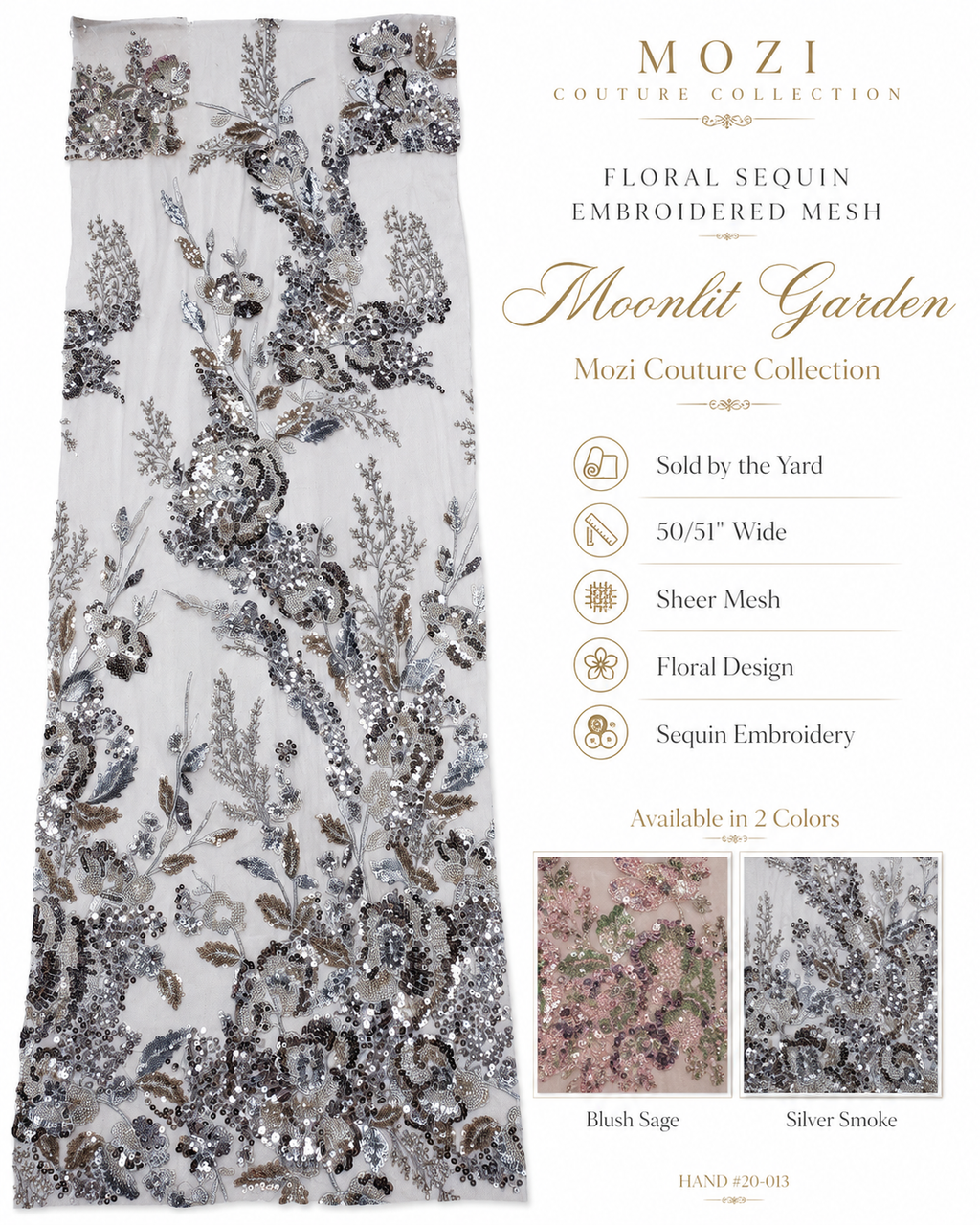 Moonlit Garden samples in Blush Sage and Silver Smoke