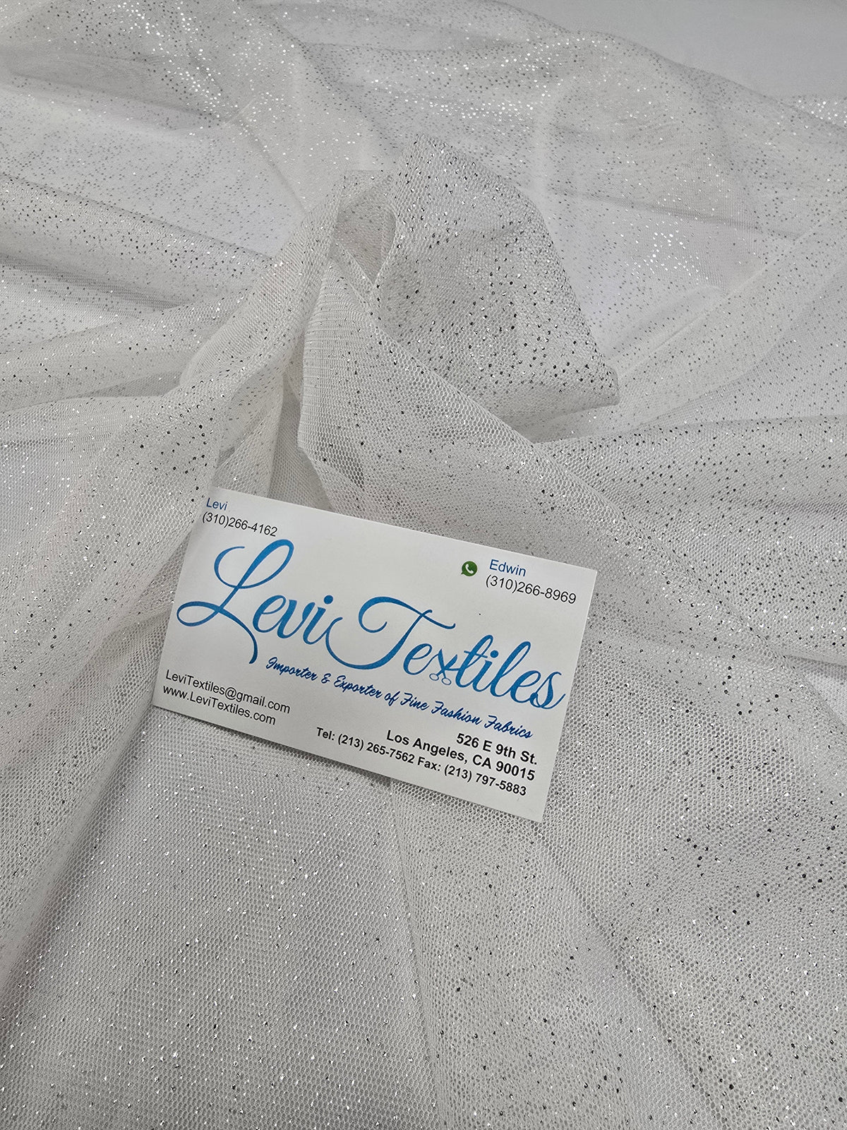 FAB #17-004 foil mesh — Off-White / Silver (mesh / foil)