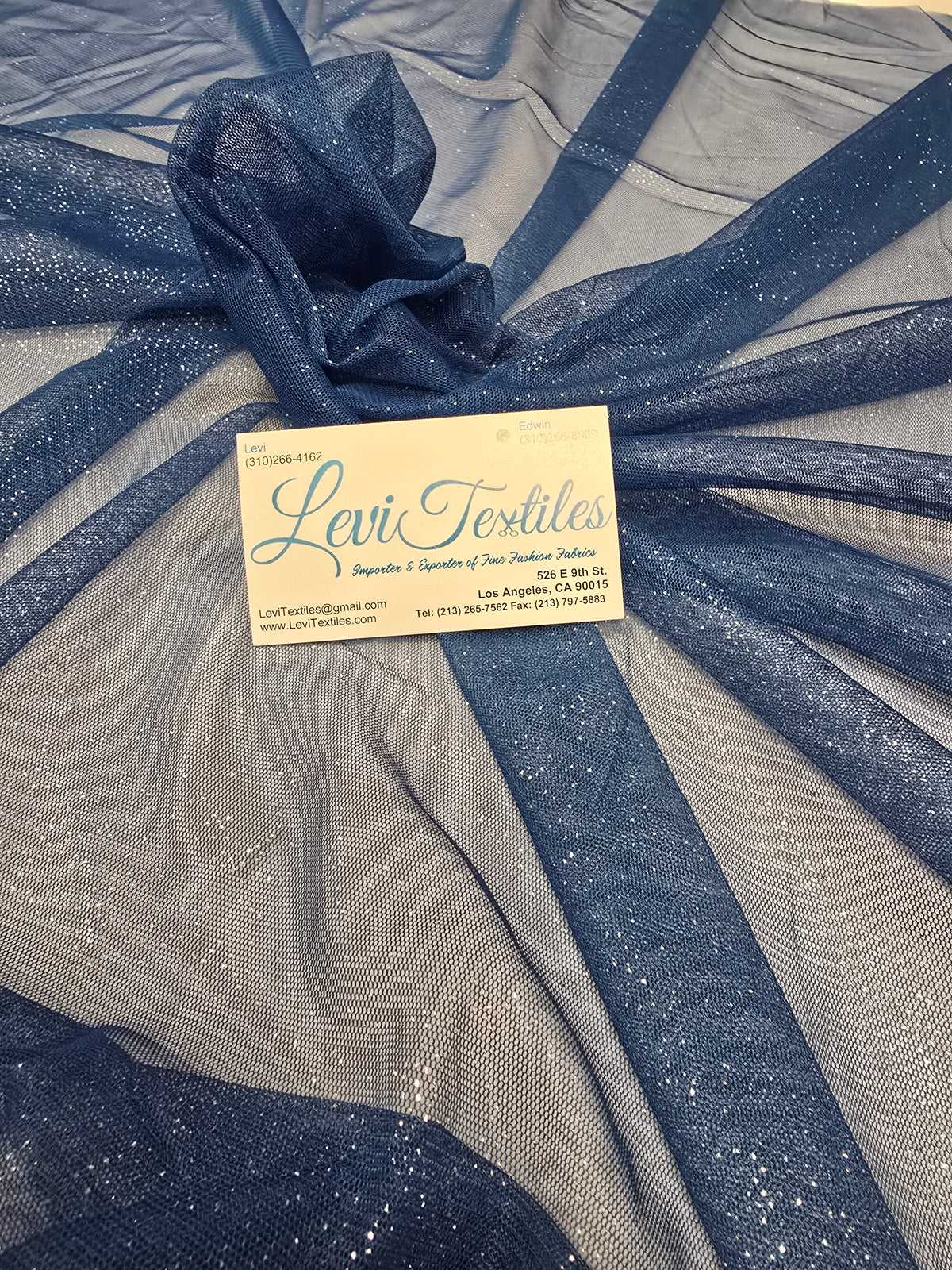 FAB #17-004 foil mesh — Royal Blue / Silver (mesh / foil)