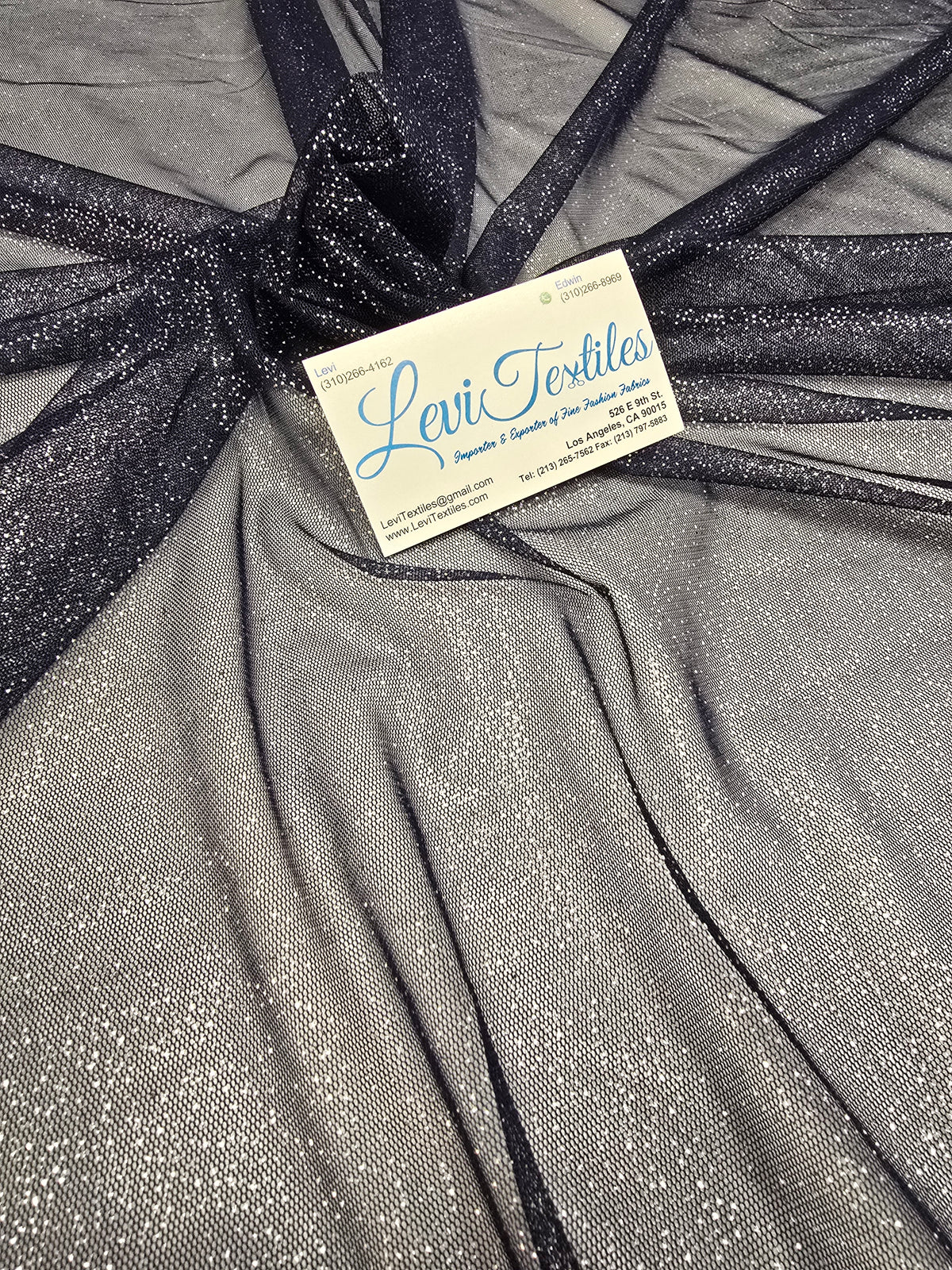 FAB #17-004 foil mesh — Navy / Silver (mesh / foil)
