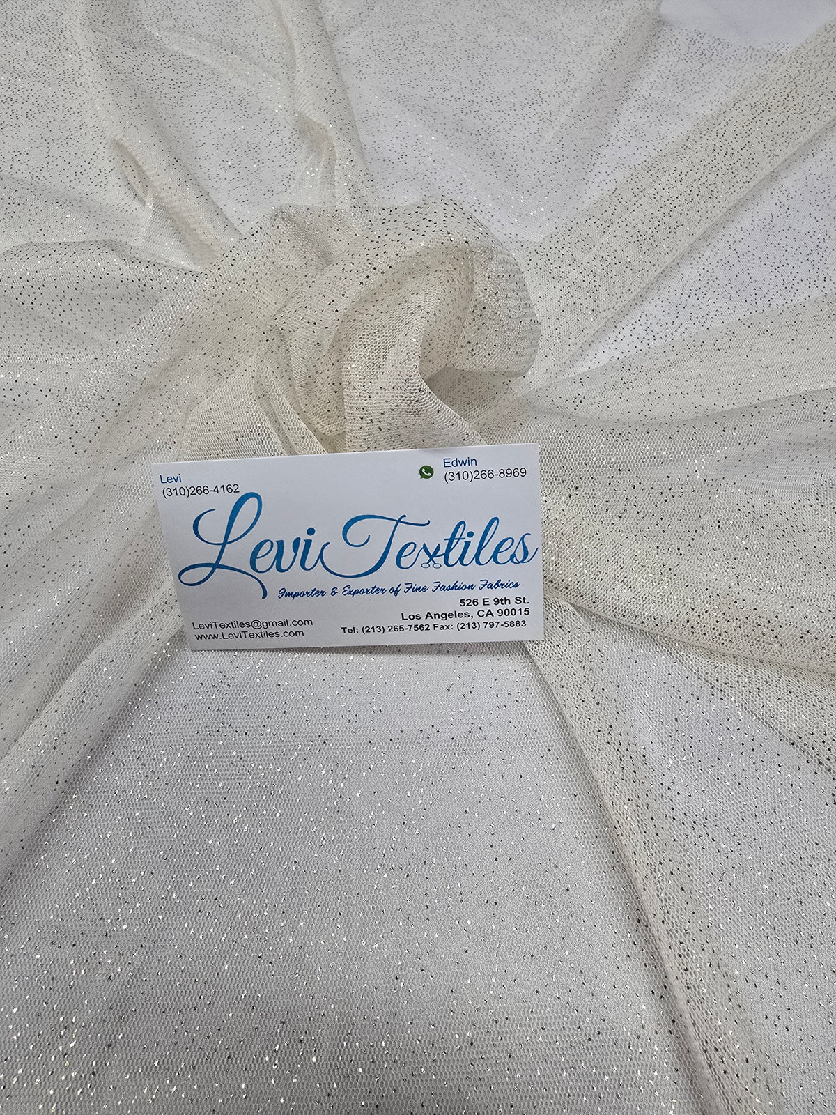 FAB #17-004 foil mesh — Ivory / Gold (mesh / foil)
