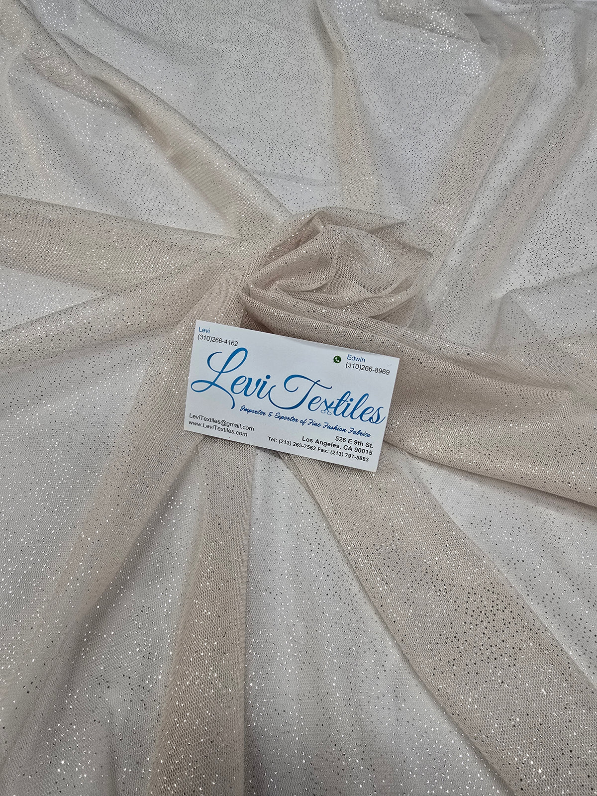 FAB #17-004 foil mesh — Champagne / Silver (mesh / foil)