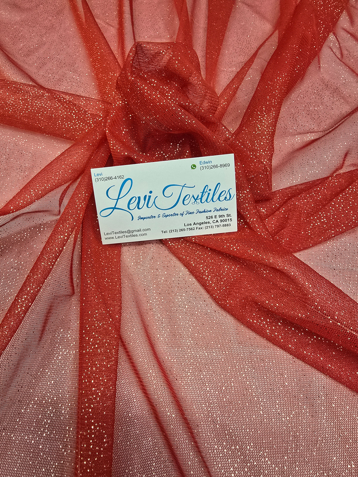 FAB #17-004 foil mesh — Red / Gold (mesh / foil)