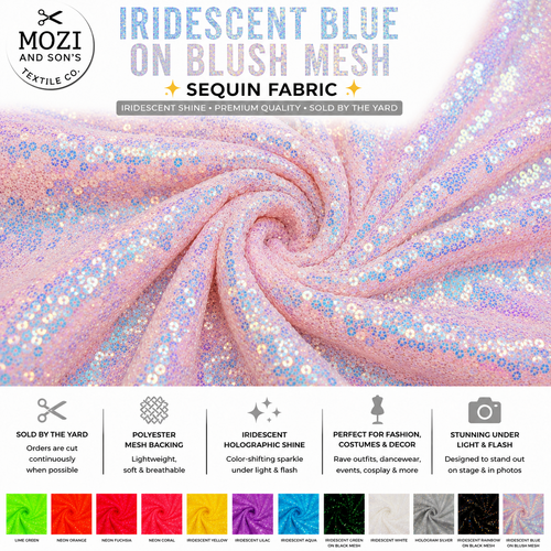 Mozi and Sons 3mm iridescent sequin fabric promotional photo 2