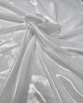 White / Silver metallic foil chiffon — card-free edited product reference photo