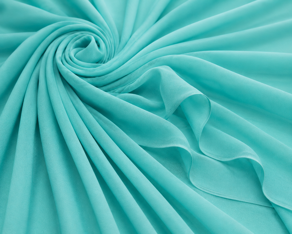 Stretch Chiffon — Sea Green | AI-generated illustration, not a photo of actual fabric; see photographed #8015 swatch card