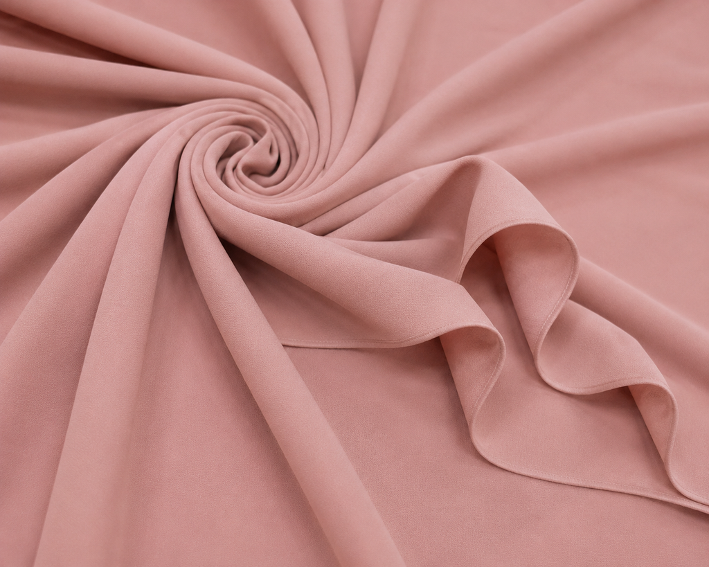 Stretch Chiffon — Dusty Rose | AI-generated illustration, not a photo of actual fabric; see photographed #8015 swatch card
