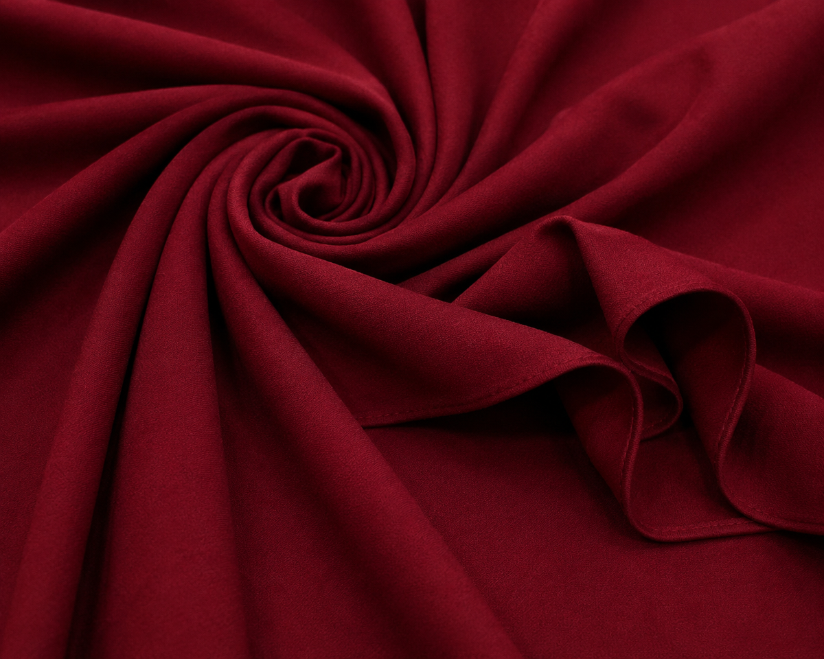 Stretch Chiffon — Burgundy | AI-generated illustration, not a photo of actual fabric; see photographed #8015 swatch card
