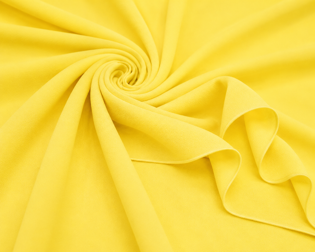 Stretch Chiffon — Yellow | AI-generated illustration, not a photo of actual fabric; see photographed #8015 swatch card