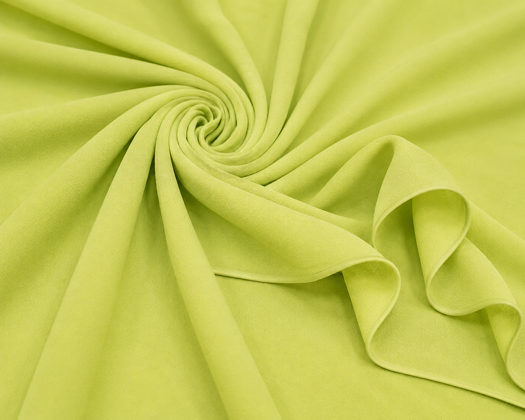 Stretch Chiffon — Lemon | AI-generated illustration, not a photo of actual fabric; see photographed #8015 swatch card