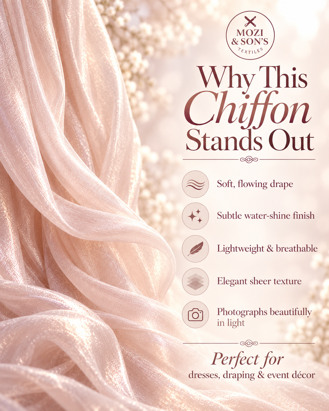 Liquid Chiffon Fabric by the Yard | FAB #24-022